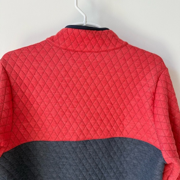 Marine Layer Cut & Sew Corbet Colorblock Pullover in Mood Indigo/Red - Picture 8 of 12
